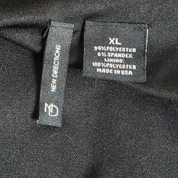 New Directions Black White Print Wrap Blouse XL - Picture 6 of 7